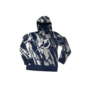 NHL Tampa Bay Lightning Youth Hoodie Sweatshirt M 10/12 Blue‎ White Gray NEW NWT
